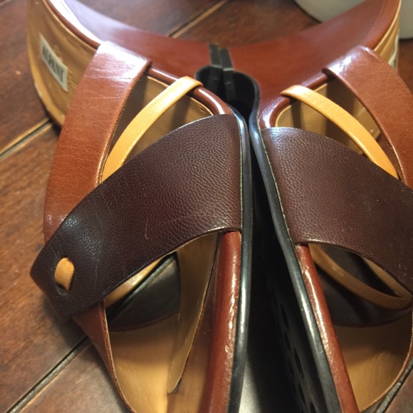 Alfani Multi Brown Colors Leather Wedges Size 9M - Picture 3 of 8